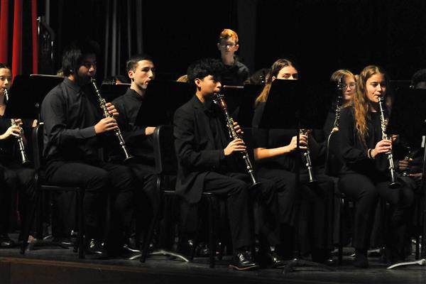 Students performing at the 2023-2024 All County Band Concert